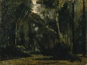 Paul Huet Landscape in the Forest at Compiegne oil on canvas